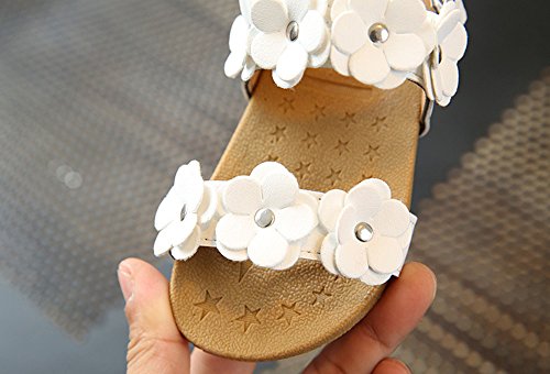 Toddler Baby Girl Sandals Floral Sole Kids Children Princess Sandals Shoes Beach Casual Anti-Slip Shoes by Dainzuy White