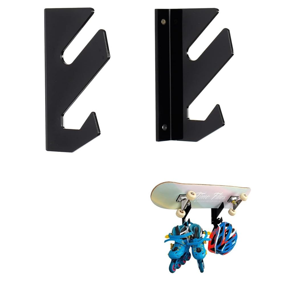 YGMXZL 2 Pack Skateboard Wall Mount,Skateboard Hanger for Skateboard Deck Display and Storage,for Longboard,Skis,Nowboards,Water Skis and Electric Skateboard (1 Board)