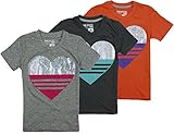 Adidas Big Girls Metallic Lovely Heart Short Sleeve Tee