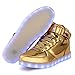 TUTUYU Boys and Grils 11 Colors LED Light Up Shoes High Top Fashion Flashing Sneakers (US6(Big Kid)=EUR39, Gold)