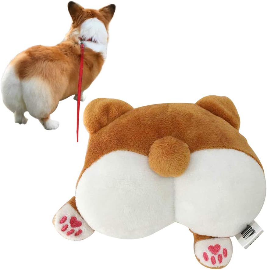 ROZKITCH Pet Dog Toys Corgi Cute Butt Shaped Plush Toy Squeaky Dog Toy, Stuffed Plush Puppy Dog Chew Toy for Small Medium Dogs