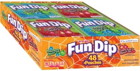 Lik-m-aid Fun Dip Assorted Treat Size Halloween Candy Pouches, 0.42 oz, 48 ct (48 ct/ 1pack)