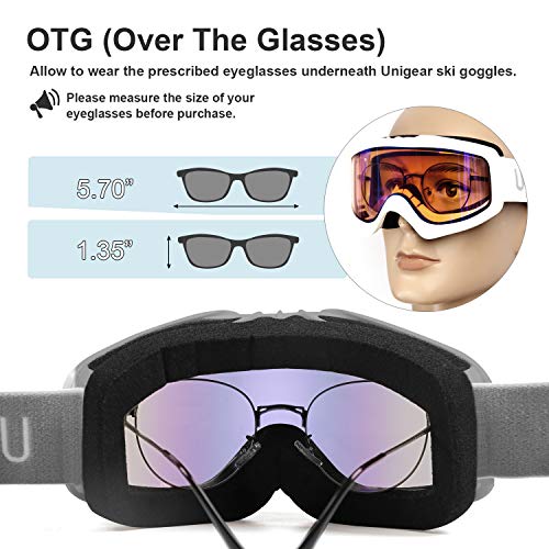 image for Unigear Skido X1 Ski Goggles, Snowboard Snow Goggles for Men, Women & 