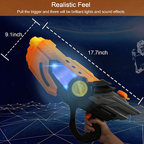 Electric Water Gun Squirt Guns Fully Automatic Water Blaster with Led Light High Capacity Long Range Waterproof Battery Cover for Kids Adult for Pool Party Outdoor Beach Water Fighting (Black)
