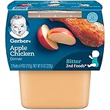Gerber 2nd Foods Apples & Chicken, 4 oz Tubs, 2 Count (Pack of 8)