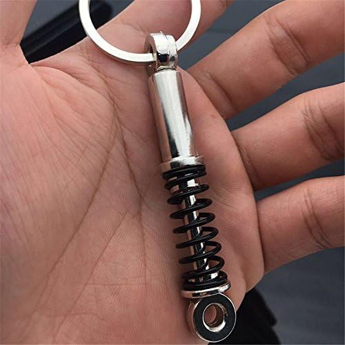 HY Metal Gear Keychain Car Refit Keychain Gear Head Accessories Jewelry Free Shift Pendant (Shock absorber black)