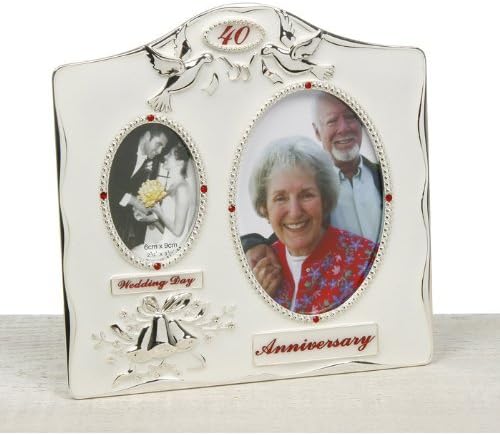 40th Wedding Anniversary Photo Frame - Then and Now