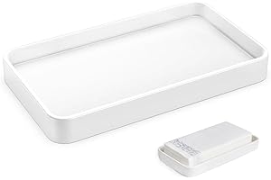 Gurygo 10" Bathroom Countertop and Vanity Tray - Kitchen Tray for Soap Bottles - Ceramic Vanity Tray for Bathroom Counter Organization - Kitchen Tray(White, Set/1)