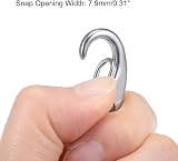 sourcing map Spring Gate Snap Hooks 30mm 304 Stainless Steel DIY Keychain Craft view 3