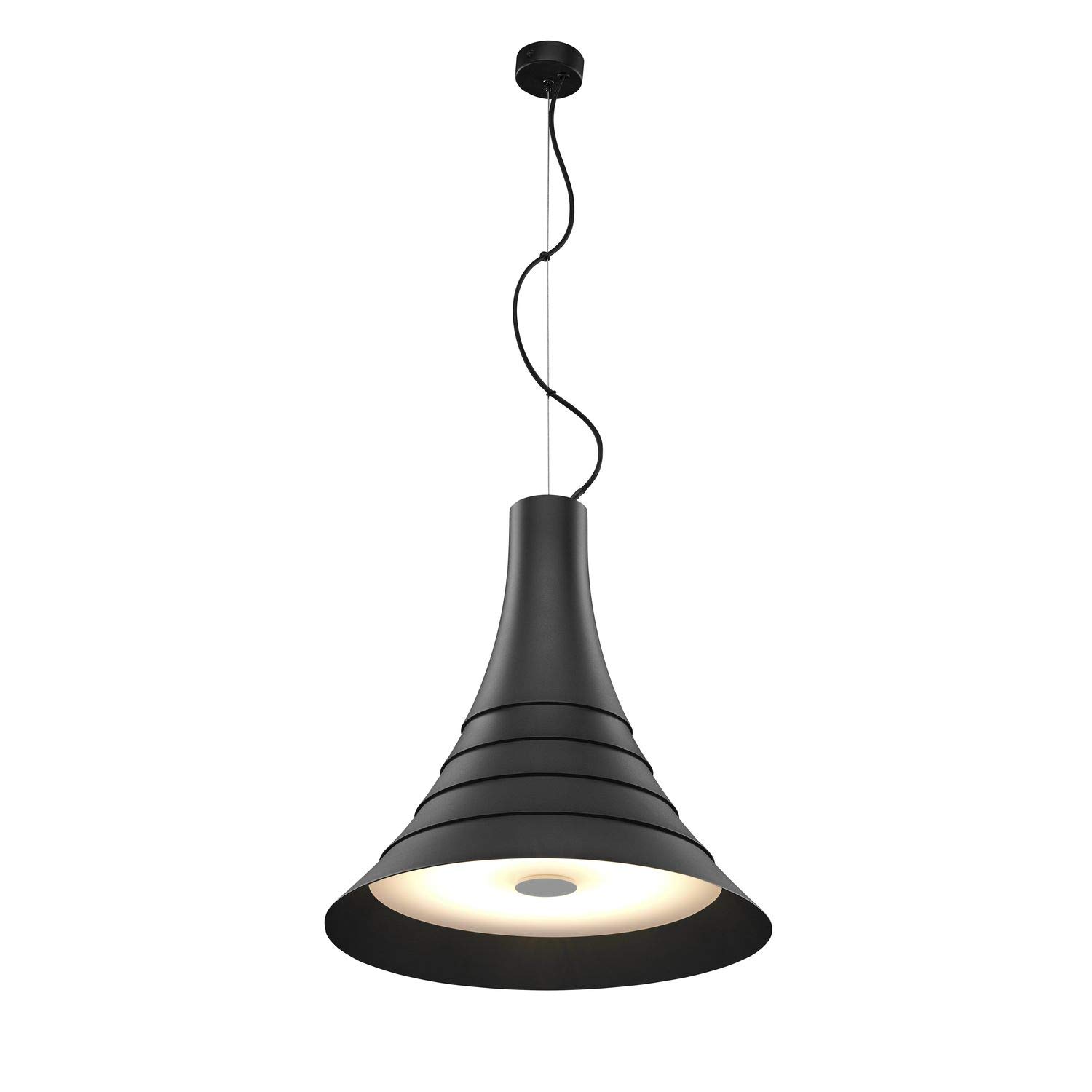 SLV Pendant lamp BATO 45 PD/Living Room lamp, Interior Lighting, Dining Room Drop Light, LED, Ceiling lamp / 2700K 30W 1450lm Black dimmable 100 Degrees