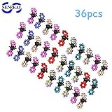 DCDEAL 30 pcs Crystal Rhinestone Mix Colored Bangs Women Girl Kids Baby Mini Flower Hair Claw Jaw Clip Hair Pin Hair Accessories