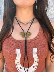 Joxevyia Butterfly Bolo Tie for Women Vintage Gold