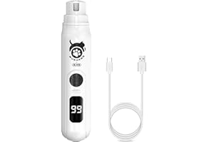 MEPEREZ 2 In 1 Pet Nail Clipper and Grinder, Professional Electric Rechargeable Nail Fast Trimmer, Painless, Claw Care Grooming, Smoothing, Silent-Shockproof, For Small, Large Dogs & Cats, upgraded (Black)