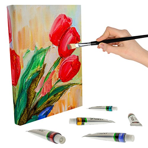 U.S. Art Supply Professional 24 Color Set of Acrylic Paint in 12ml Tubes - Rich Vivid Colors for Artists, Students, Beginners - Canvas Portrait Paintings - Bonus Color Mixing Wheel