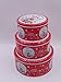 hadaaya Beautiful Christmas Themed Red Color Round Storage tins, Shabby chic, set of 3, Gift Box