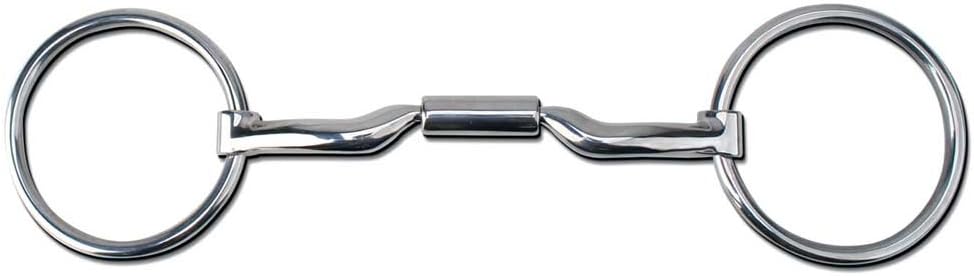 Myler Wide Loose Ring Low Port Comfort Snaffle Bit, Stainless Steel Horse Training Mouthpiece MB04 | Level 2, 5.25"