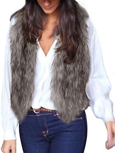 OVERMAL Lady Faux Fur Vest Waistcoat Long Hair Winter Warm Coat Outwear ( ASIA M)