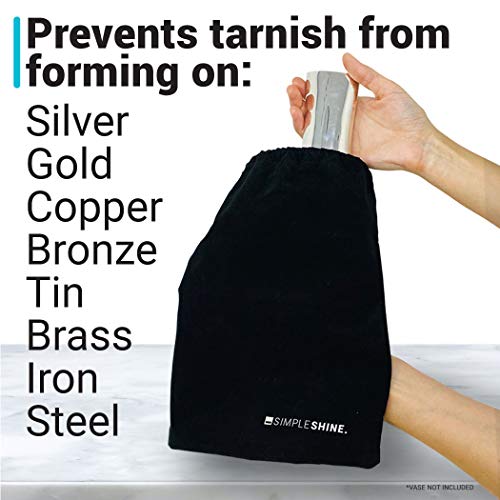 Anti Tarnish Storage Bag 9" x 12" | Fabric Cloth Bags for Sterling Silver Jewelry Silverware Trays and More - Thumbnail 5