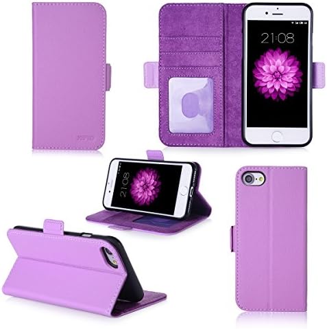 Apple iPhone 7 4.7 4G 2016 Wallet case purple with Cards slots - Flip Leather Folio Case / Cover and TPU smartphone iPhone7 4.7 inch PU Leather protective case accessories