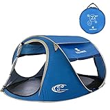 Pop Up Tent -Automatic and Instant Setup-Water Resistent and Anti-UV for 3-4 Person for Hiking and Camping
