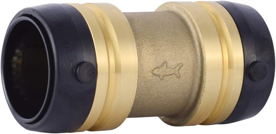 SharkBite U008LFA Straight Coupling Plumbing, 1/2 Inch, Pex Fittings, Push-to-Connect, Coupler, Copper, Cpvc - Pipe Fittings - 