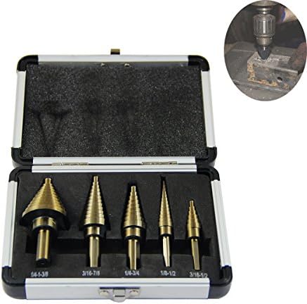 5pcs Hss Cobalt Multiple Hole 50 Sizes Step Drill Bit Set with Aluminum Case