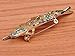 Alilang Synthetic Peridot Green Rhinestone Crystal Insect Grasshopper Locust Leaf Big Pin Brooch, Gold
