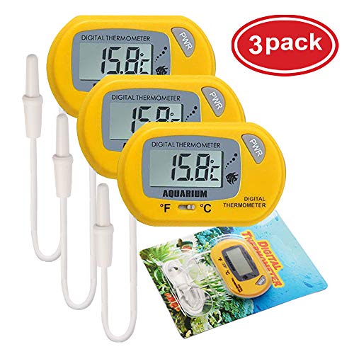 AUTIDEFY LCD Digital Aquarium Thermometer Fish Tank Water Terrarium Temperature (3 Pack)