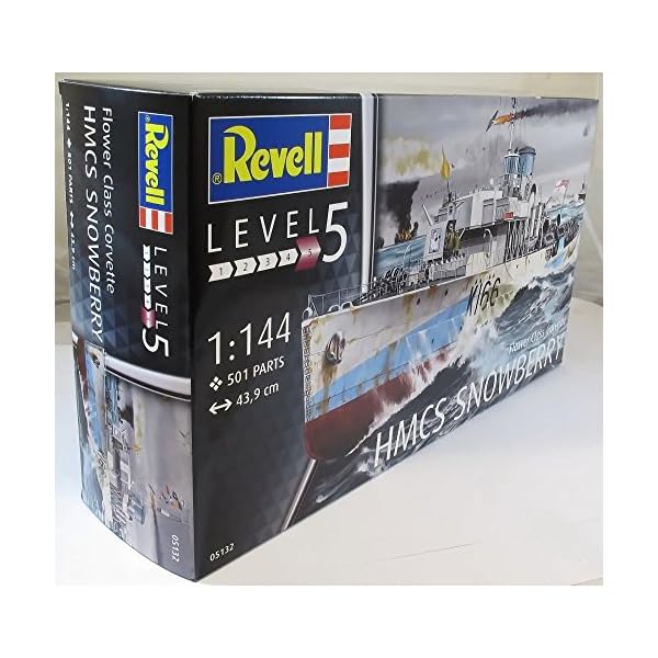 Revell Modellbausatz Schiff 1:144 - Flower Class Corvette HMCS SNOWBERRY im Maßstab 1:144, Level 5, originalgetreue…