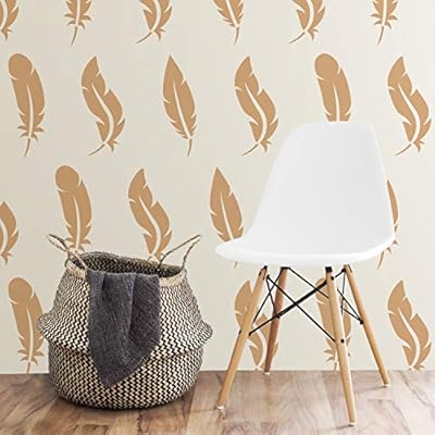 Kus Tuyu Stencil Tasarimi 30 X 30 Cm Boyama Sablonu Duvar Stencil