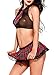 Women Role Play Mini Plaid Skirt Polyester Red Sexy Schoolgirl Lingerie,Black,Medium