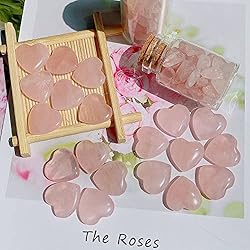 20 PCS Rose Quartz Heart Crystal Natural Polished