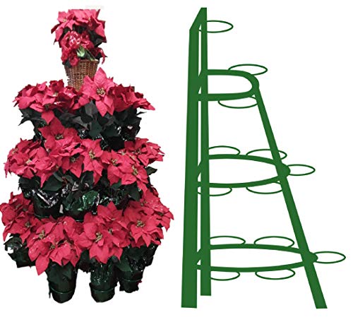 Creative Displays Half Round Poinsettia Tree Rack Display 072W – Freestanding Vertical Garden Frame | Great for Poinsettias, Flowers, Potted Plants, Succulents, and More (3.5 Ft)