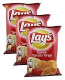Lay's Potato Chips, Spanish Tomato Tango, 52 grams - India. Pack of 3. Vegetarian