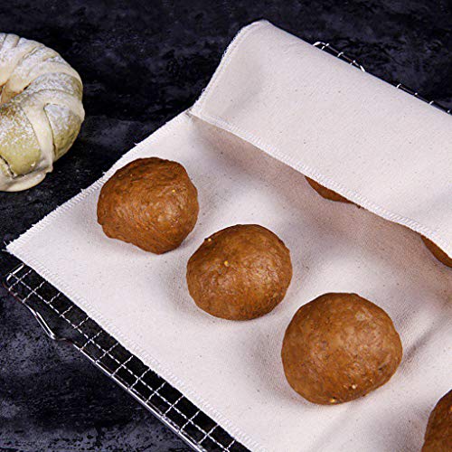 Rolin Roly 2 Pieces Reusable Fermented Dough Cloth Nature Cotton Pastry Proofing Cloth Baker's Couche for French Baguette Loaves,Bread (45x36cm,25x75cm) - Thumbnail 6