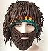 Jenny Shop Beard Wig Hats Handmade Knit Warm Winter Caps Men Women Kid, Brown