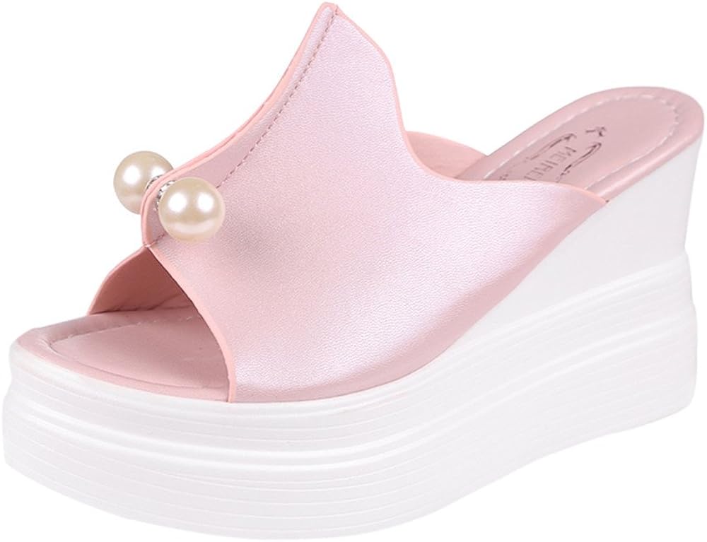 baby pink platform sandals