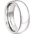 TUTISS 2mm 3mm 4mm 5mm 6mm 7mm 8mm 10mm White Tungsten Rings for Men Women Engagement Wedding Bands Domed Polished Shiny Comfort Fit