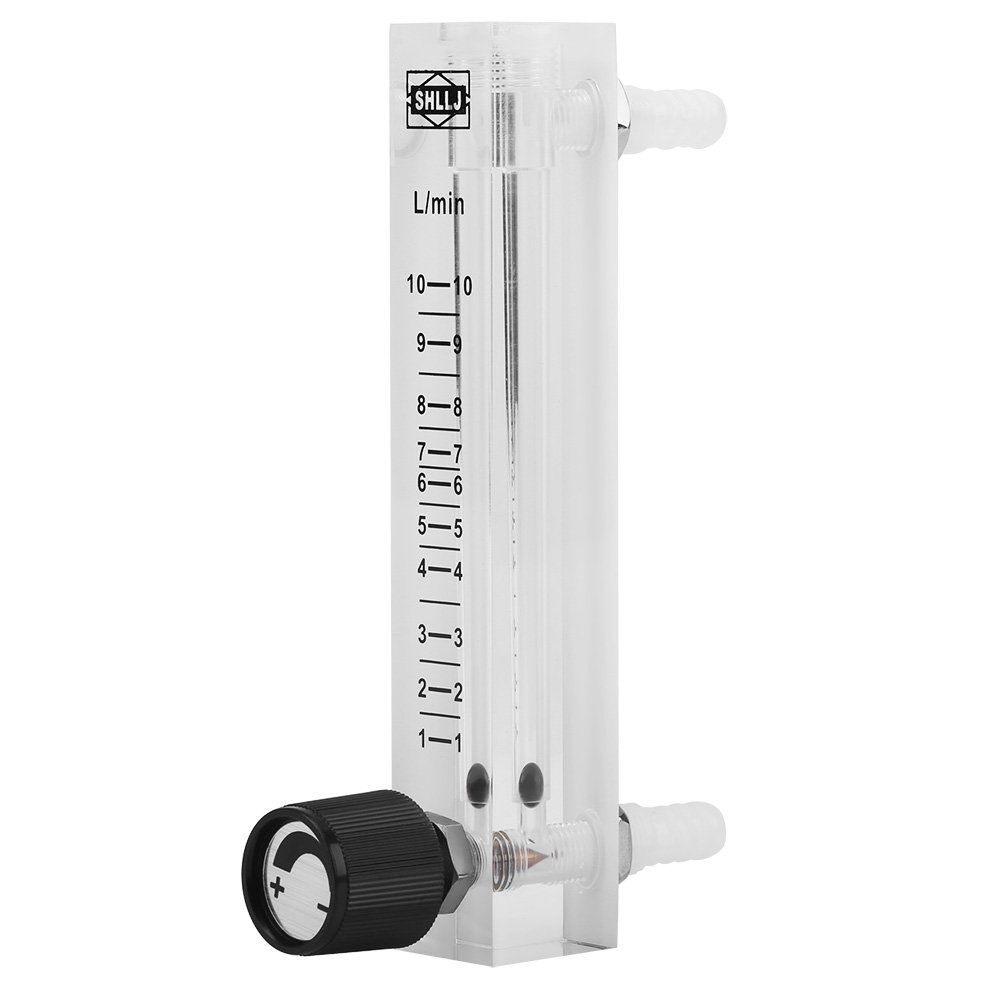 Gas Flow Meter, LZQ-7 Flow Meter 1-10LPM Flow Meter with Control Valve for Oxygen/Air/Gas