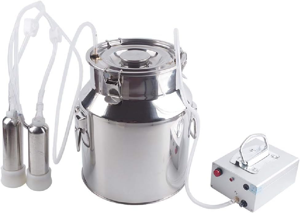Bovine Electric Milking Device Suction Device Cow Electric Suction Device Small Household Mountain Multifunctional 10l Stainless Steel Barrel