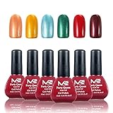 MelodySusie Durable Gel Nail Polish - Party Queen 1 Step Nail Gel Kit with 6 Colors, No Base and Top Coat Needed, Quick Curing with LED or UV Nail Dryer, Easy Soak Off (12ml/Pcs)