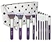 BS-MALL(TM) Premium Synthetic Concealer Powder Foundation Angled Eyeshadow Duo Fibre Blush Blending 11 PCS Makeup Brushes Set(Silver Purple)