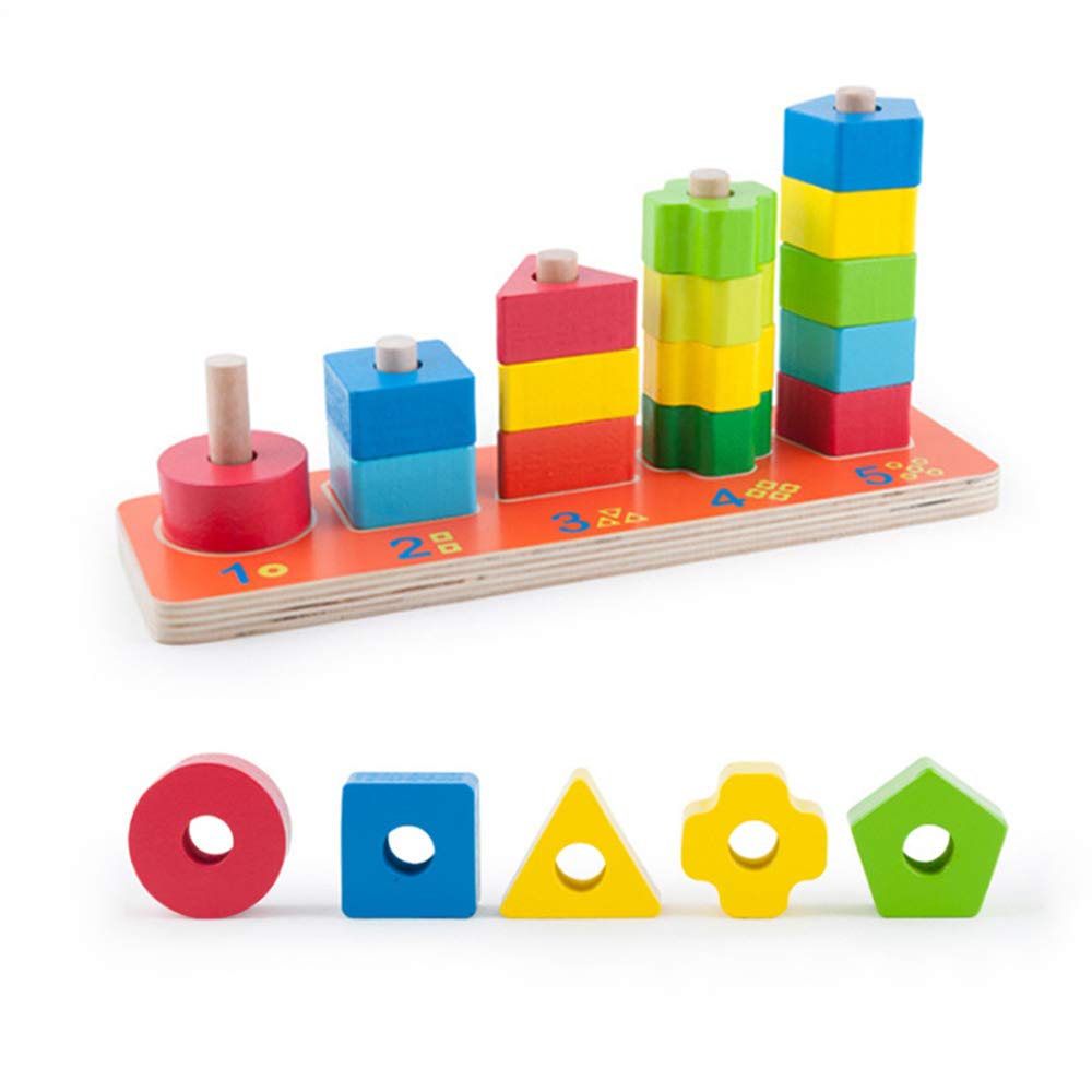  Wooden Geometry Sets Building Blocks Childrens