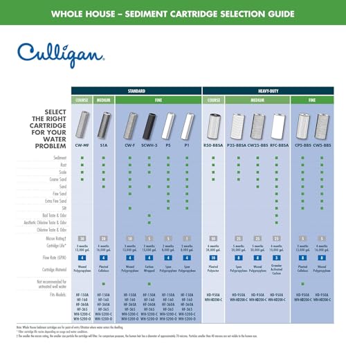 Culligan SCWH-5 Standard-Duty Whole House Water Filter Replacement Cartridges, 2-Pack, Black