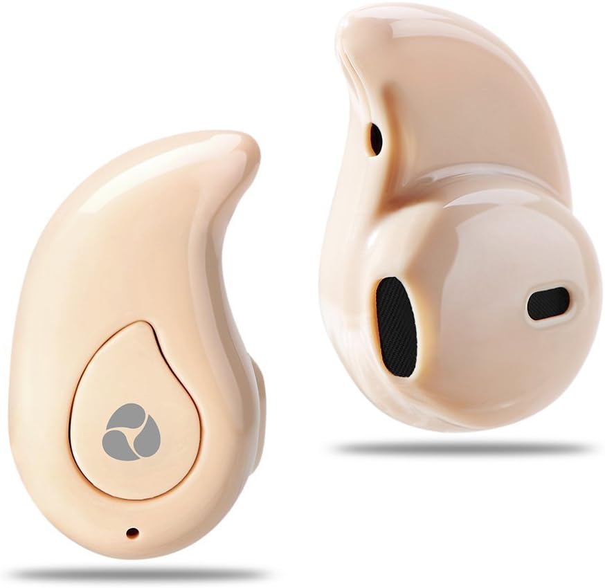 MCigmee Bluetooth Earphone, Mini Invisible In-Ear Headset Wireless Lightweight Headphone with Mic and Hands-Free Calling Stereo (Brown)