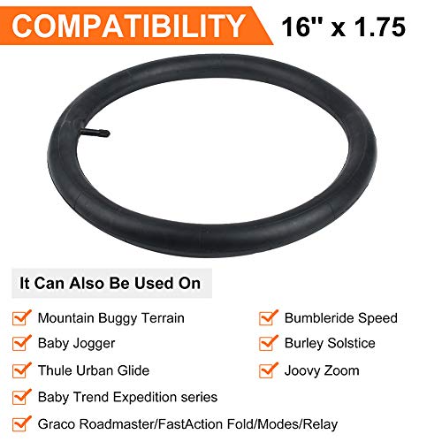 16'' x 1.75/1.95/2.125 Stroller Inner Tube, Heavy Duty Rear Wheel