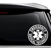 EMT Emergency Medical Technician Decal Sticker For Use On Laptop, Helmet, Car, Truck, Motorcycle, Windows, Bumper, Wall, and Decor Size- [6 inch] / [15 cm] Tall / Color- Gloss White