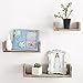 MyGift Torched Wood U Shaped Floating Shelves - Wall Mounted Office, Kitchen, Living Room Display Shelf, Set of 3