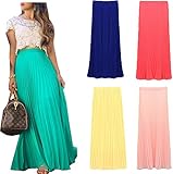 Izacu Flocc(TM) Womens Blending Chiffon Fold Long Maxi Skirt Vintage Dress
