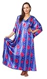 Up2date Fashion Satin Caftan with Deep Sea Lilies Print, Plus Size, Style#Caf-46C2
